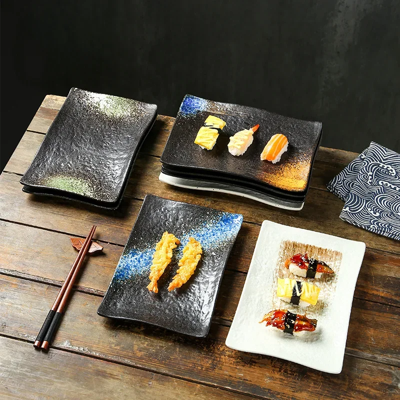 Japanese cuisine Sushi plate Irregular ceramic plate Hot pot barbecue  Household dessert  Commercial dim sum