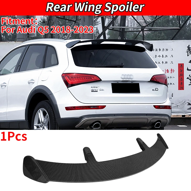 

For Audi Q5 2018-2023 High Quality Real Dry Carbon Fiber Look Car Rear Trunk Spoiler Lip Boot Wing Lip Extension Accessories