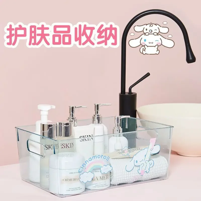 MINISO Ins Cinnamoroll My Melody Anime Kawaii Transparent Storage Box Cute Kuromi Ins Wind Clutter Desktop Organizer Case Gifts - Image 5