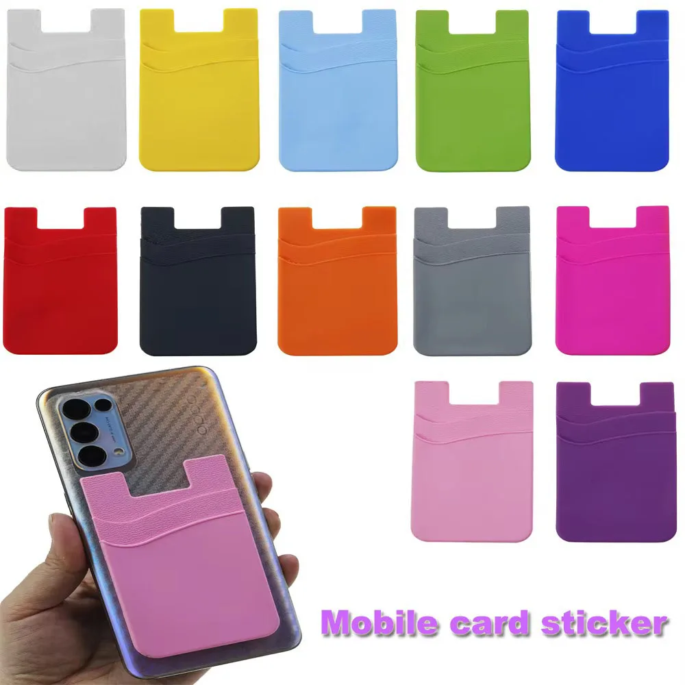 1pc Silikon Handy Zurück Karte Halter Brieftasche Stick Auf Klebstoff Bargeld ID Weichen Klebstoff Telefon Karte Halter Mobile zubehör