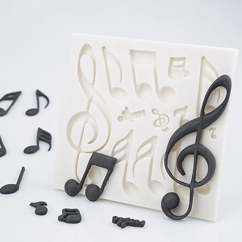 3D Music Symbol Silicone Mold DIY Guitar Notes Fondant Chocolate Cake Decor Kitchen Baking Tools Handmade Candle Clay Resin Mold