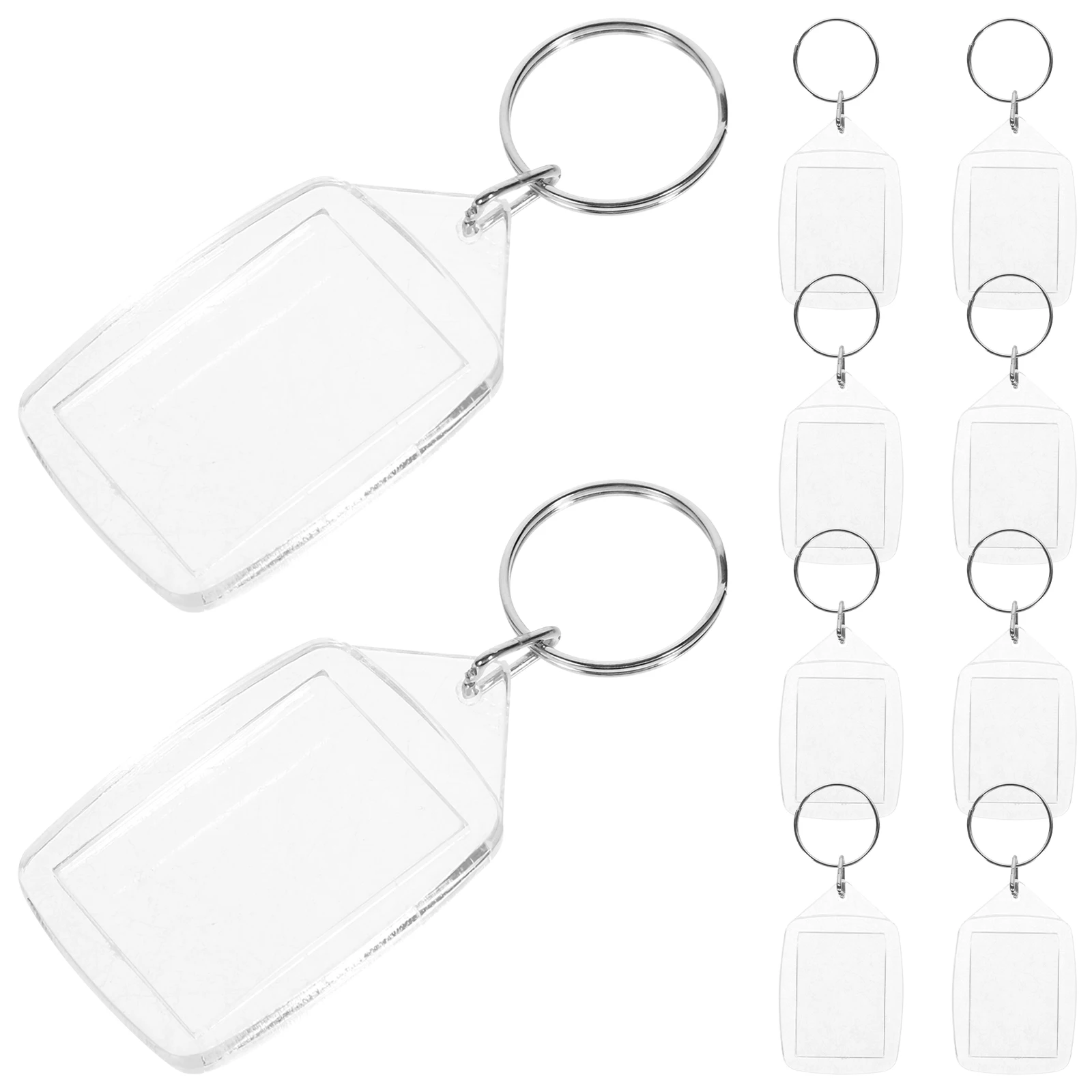 

10Pcs Clear Photo Keychain Blank Small DIY Frame Portable Sturdy ABS Daily Use Bag Hanging Easy Carrying Decorative