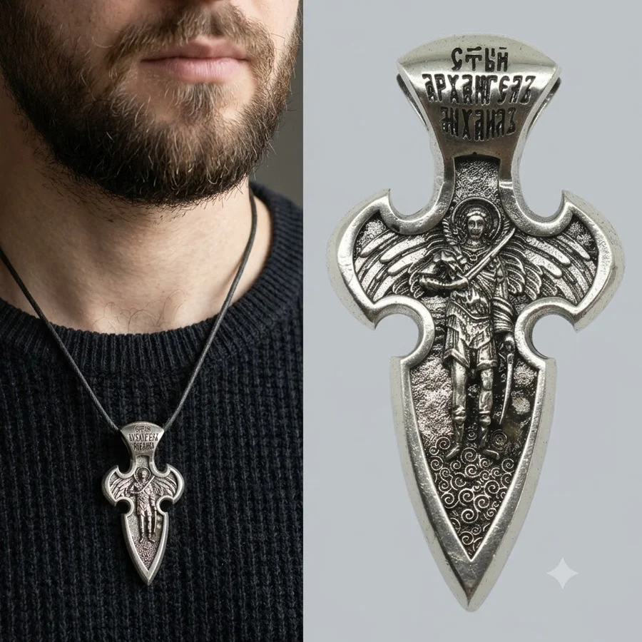 Buy 5 Get 1 Free Orthodox Jesus Christ Crucifix Cross Archangel Michael Mens Present Stainless steel Pendant
