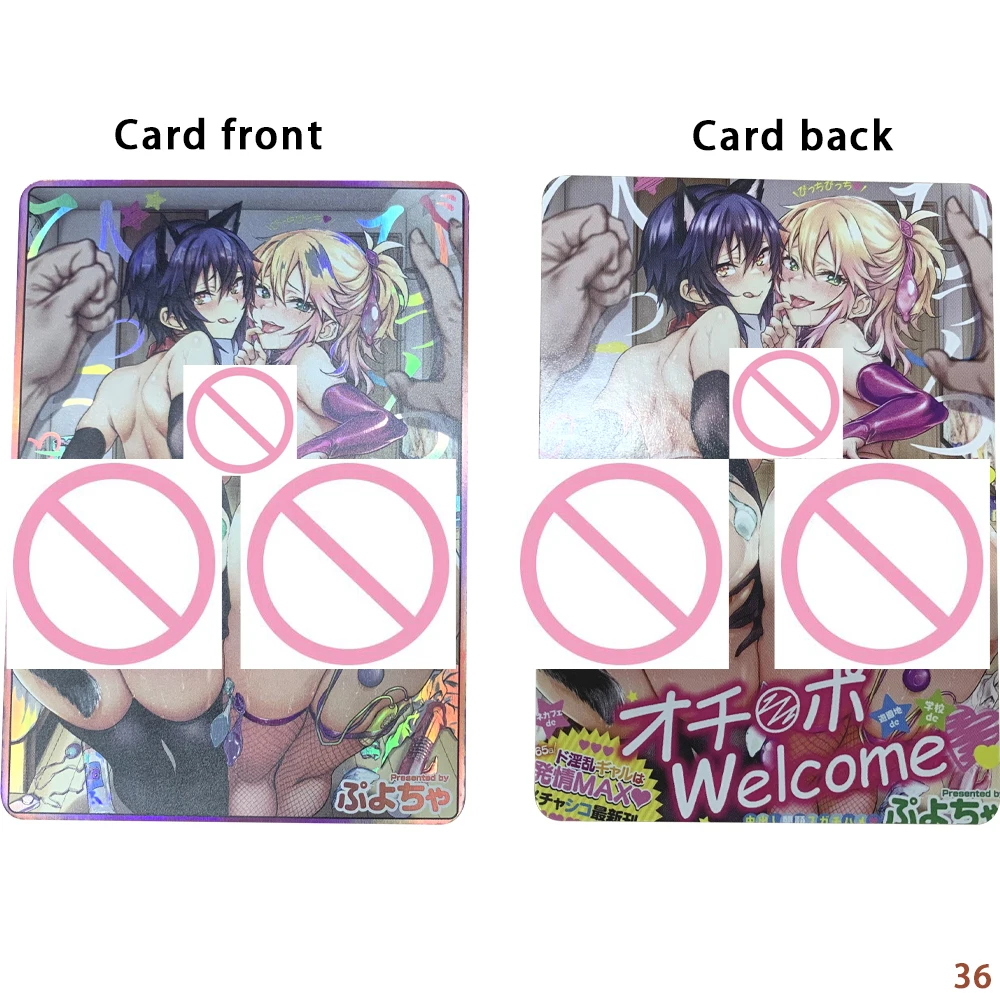 Waifu Sexy Nude Collection Card Anime Busty Beauty Naked Card Refractive Color Flash Girly Girl Otaku Gifts 63*88mm