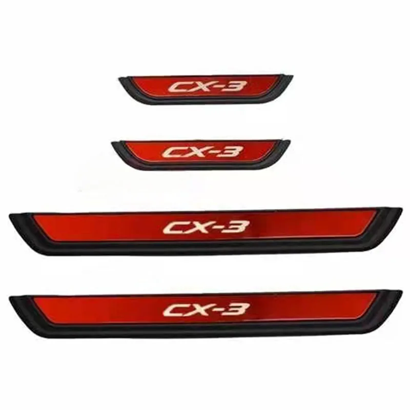 For Mazda CX-3 CX3 Accessory 2021 2020 2019 2016-2018 Stainless Car Door Sill Kick Scuff Plate Protector Trim Cover Pedal Guard