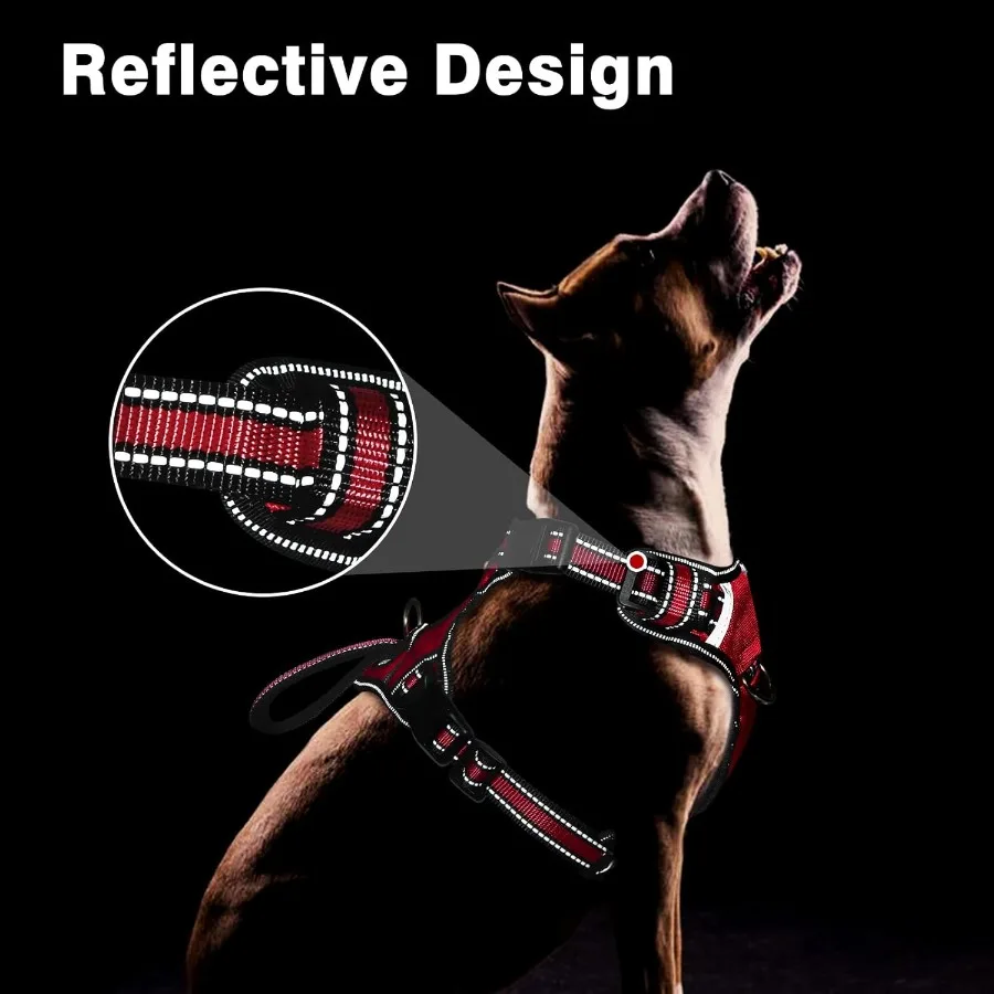 サービスドッグベスト、引っ張り防止犬用ハーネス、7つの犬用パッチ付き、反射素材ペットハーネス、トレーニング用の丈夫なソフトパッド入りハンドル付き（小型犬用）