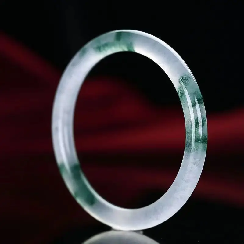 .QUALITY SUPERIOR Natural RARE Jadeite Circular bar Hand Polished Bracelet