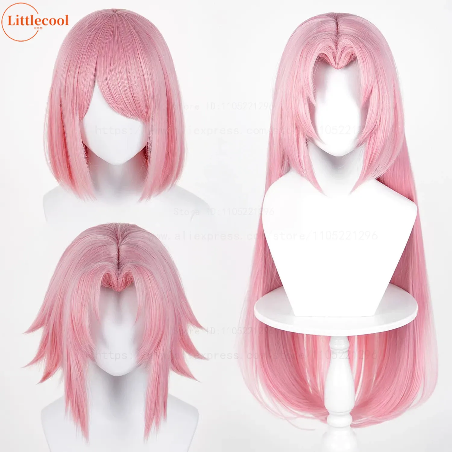 

High Quality Haruno Sakura Cosplay Wig Three Versions Pink Heat Resistant Synthetic Hair Party Anime Cosplay Wigs + Wig Cap