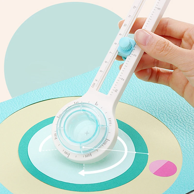 1pc 360 Degree Handmade Round Gauge Cutter, Manual Paper Rotary Cutting Tool, Round Diameter 3.14 Inch - 12.59 Inch image 5