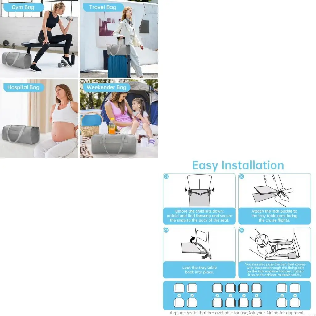 

Портативная кроватка-самолет для малышей, органайзер для путешествий, складной дизайн, регулируемая посадка и карманы для для