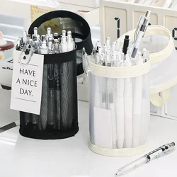 Simple Pen Holder Type Student Pencil Case High-value Cylindrical Pencil Case Large-capacity Transparent Storage Stationery Box