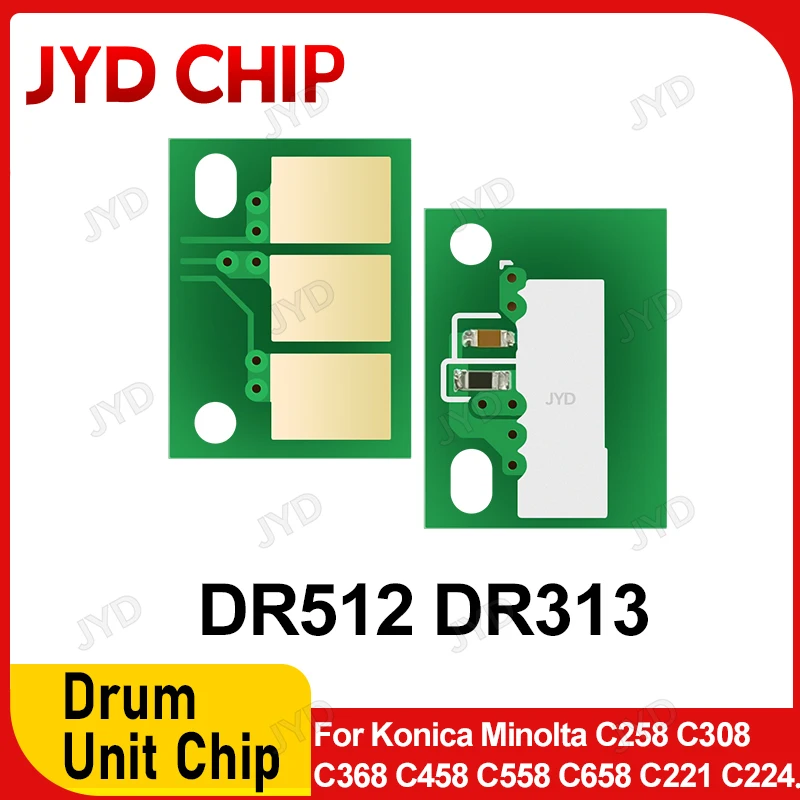 

Чип барабана DR512 DR313 для Konica Minolta C258 C308 C368 C458 C558 C658 C221 C224 224e C281 284e Сброс чипа барабана изображения