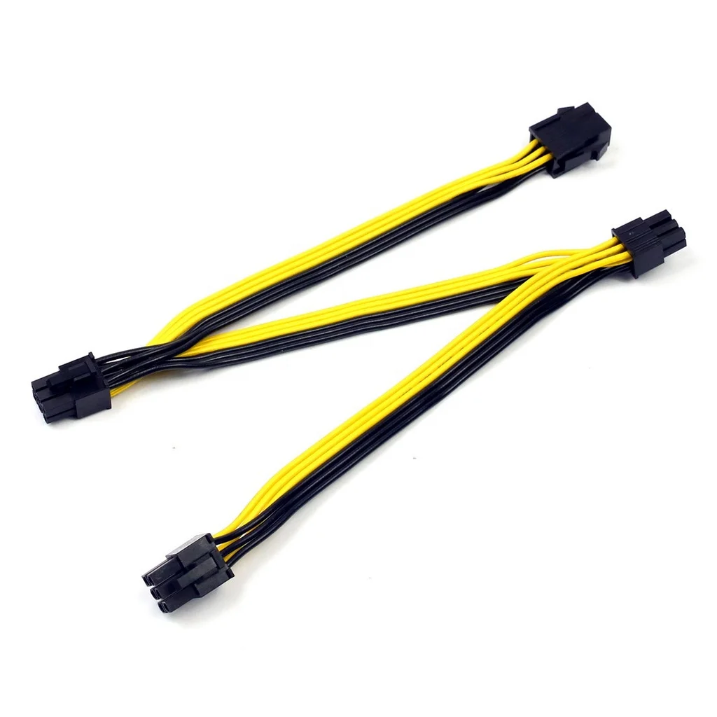 6Pin Female to PCI-E 6Pin Male Extension Power Cable 18awg 3x PCIe 6Pin Graphics Video Card Adapter Cable