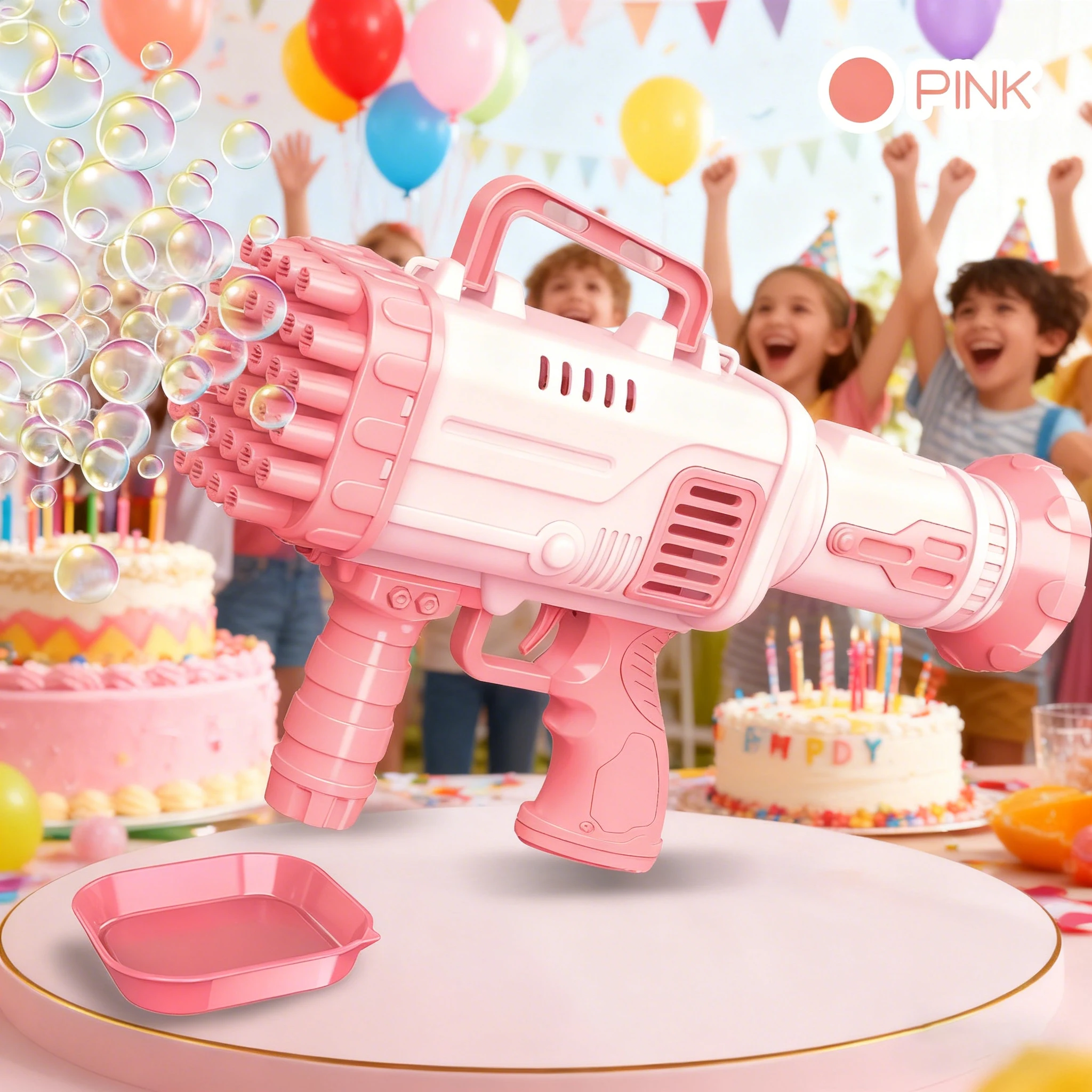 32 Hole Bubbles Gun Kids Toy Rocket Soap Bubble Machine Guns Automatic Blower Portable Pomperos with Light Toy for Children Gift