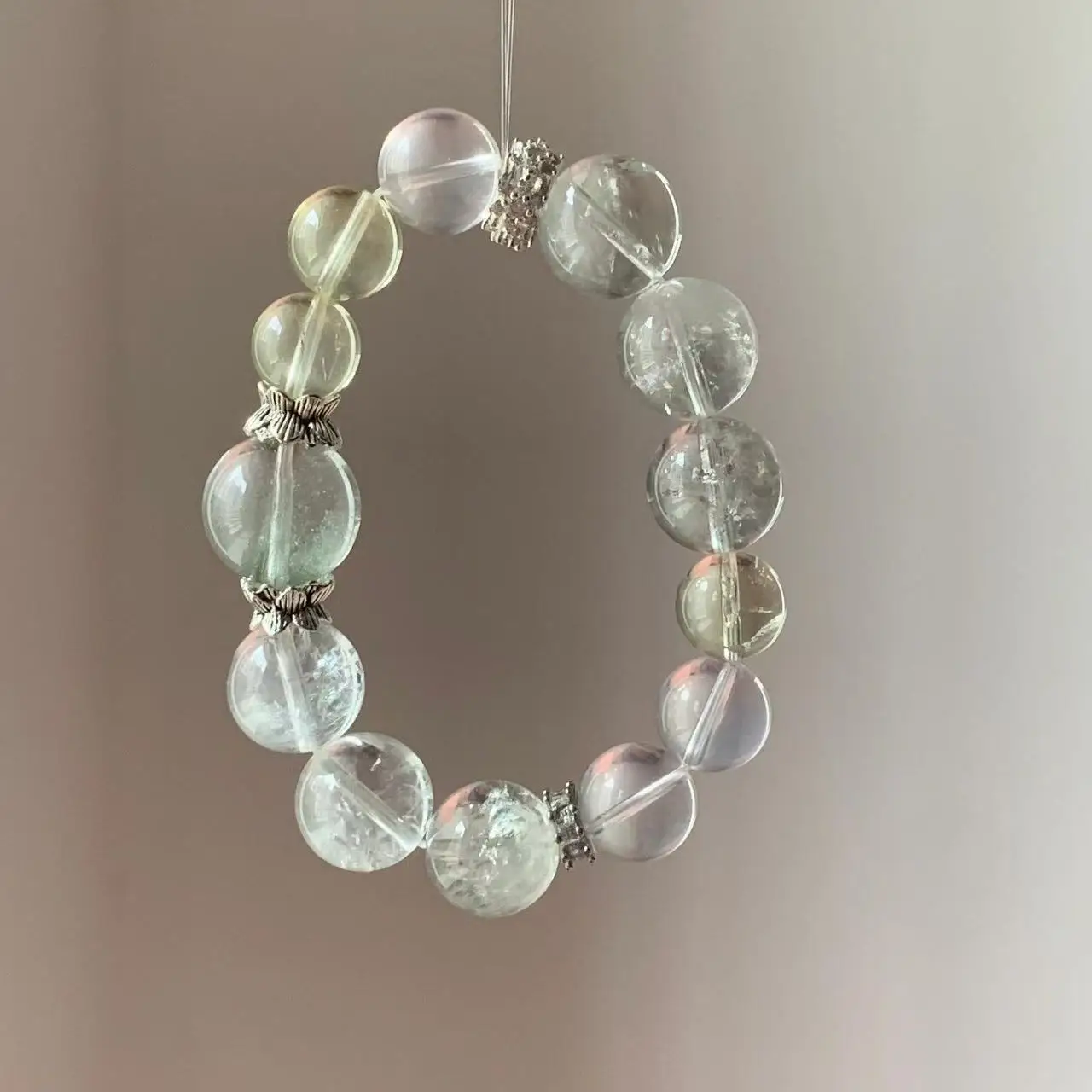 Natural White Crystal Duobao Bracelet Men's and Women's Light Luxury Fashion Lucky Bracelet