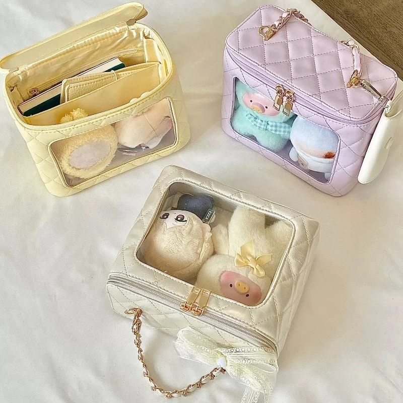 Anime Lta Bag Rhombus Chain Small Food Volume 10~ 15cm Transparent Baby Bags One Shoulder Crossbody Going Out Small Square Bag