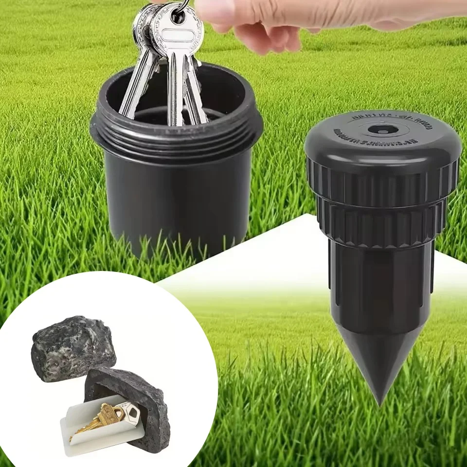 Garten-Schlüsselversteck, Realistischer Untergrund-Schlüsselsafe in Gießkanne-Form, Stein-Tarnungs-Schlüsselbox aus Langlebigem Kunststoff für den Außenbereich
