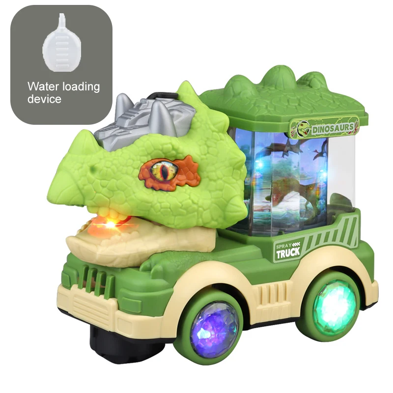 Coche de juguete eléctrico con forma de dinosaurio iluminado con música