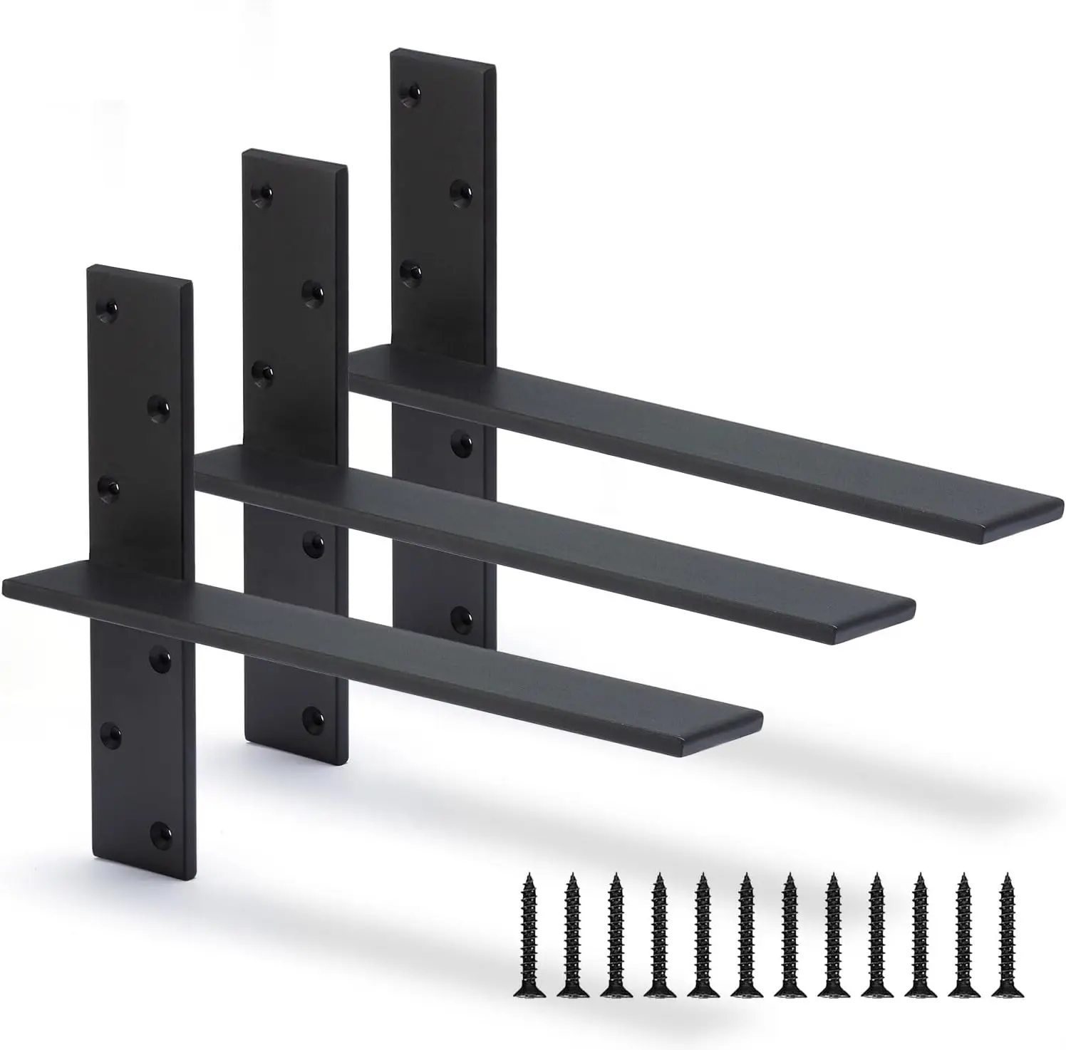

Heavy Duty Floating Shelf Brackets 3 Pack, 16" L x 2.5" W, Supports Countertops, Cabinets & More