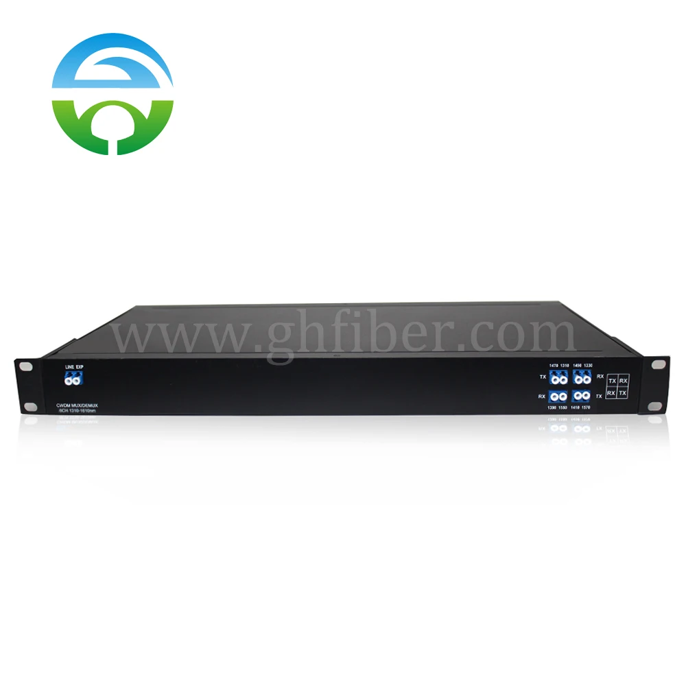 Single Fiber Rack with Exp Port, CWDM 1260-1650nm, Mux, Demux, 19 in