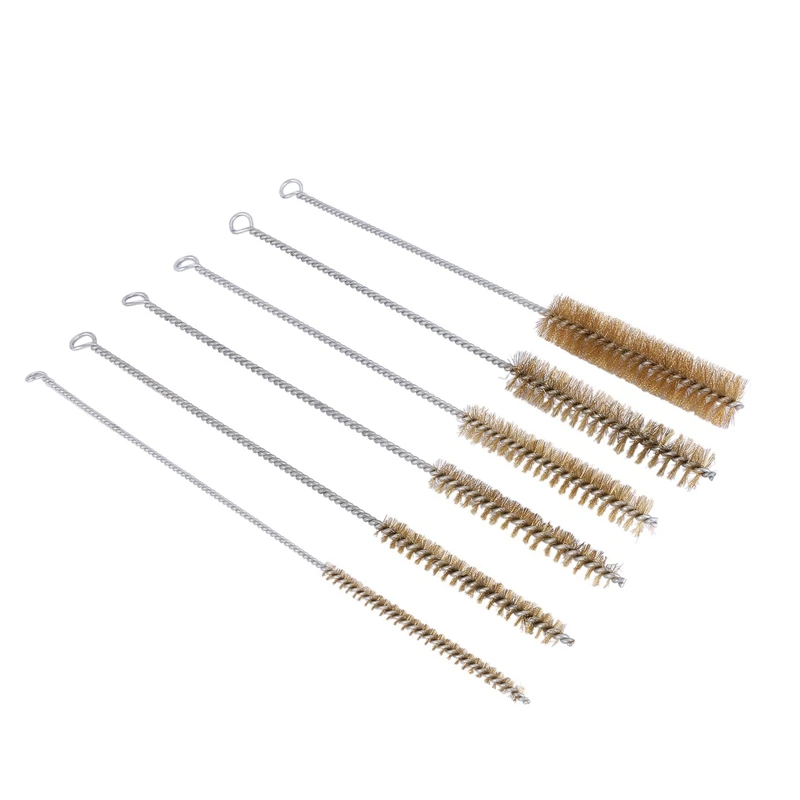 24 Pcs Brass Tube Cleaning Brush Wire Brush Set Cleaning Polishing Tool Brass Wire Brush Set