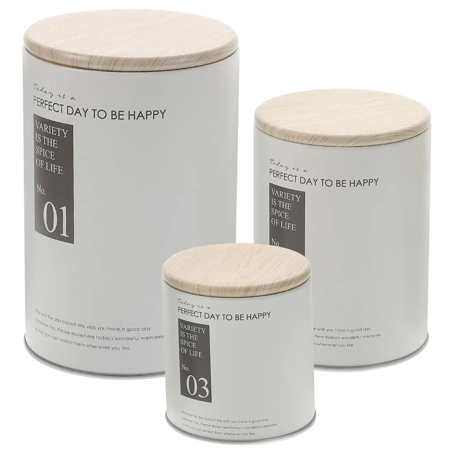 

3 Pcs Wrought Iron Sealed Can Set Kitchen Canisters Farmhouse Coffee Tea Storage Tins Vacuum Airtight Container and Sugar