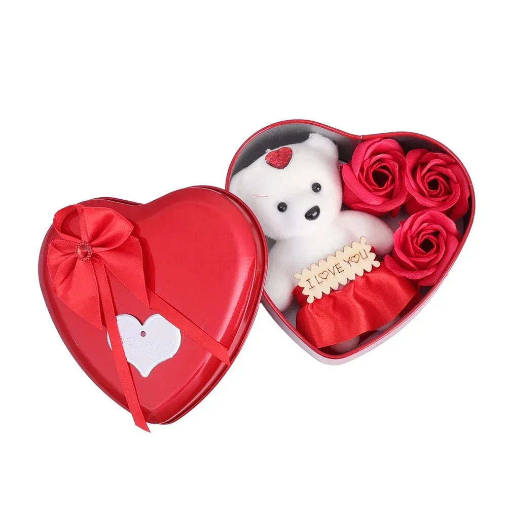 Bär Seife Rose Geschenkbox Valentinstag Blume Liebe Box Bären Blumenstrauß Hochzeit Geburtstag Home Party Dekoration – Detail 8