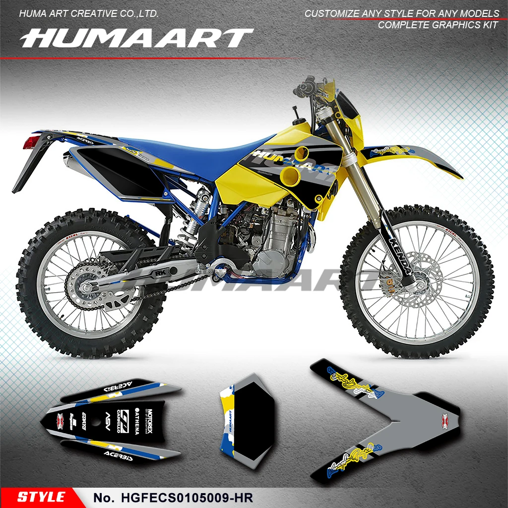 

HUMAART Racing Graphics Vinyl Wrap for Husaberg FS FC FE 400 450 501 550 650 2001-2005 Enduro, HGFECS0105009-HR