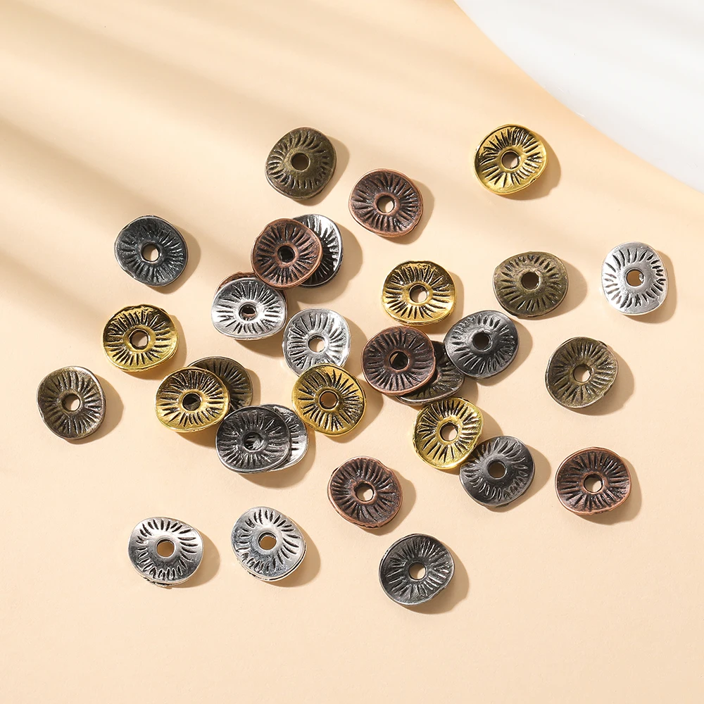 

100 шт., античная бронза, круглые бусины-разделители, подвески для браслетов из бисера «сделай сам», ожерелье, ювелирные изделия, аксессуары ручной работы