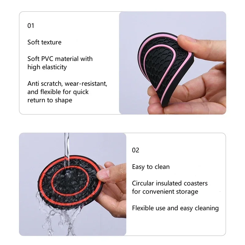 2pcs Double Circle Universal Car Cup Holder Coasters - Non-Slip and Anti-dust Insert Auto Car Cup Mat Car Interior Accessories - Image 6