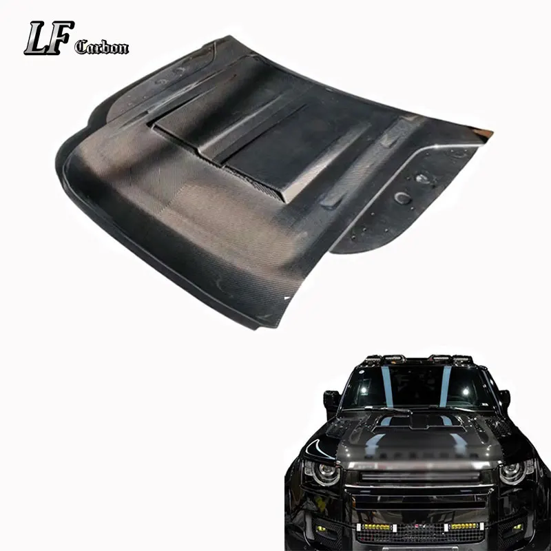For Range Rover Defender Hood Bonnet Cover in Carbon Fiber 100/90 Design New Condition