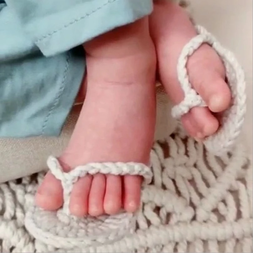 

Newborn Full Moon Photo 100 Days Baby Photography Knitted Slippers Children's Photography Clothing Props ニューボーンフォト 소품