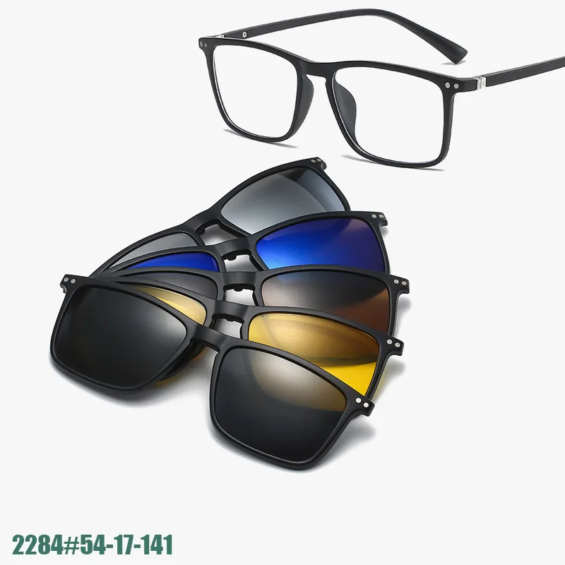 VCKA-gafas de sol polarizadas para hombre y mujer, lentes de lectura 5 en 1, TR90, gafas graduadas ópticas, montura con Clips magnéticos + 0,5 a + 6,0