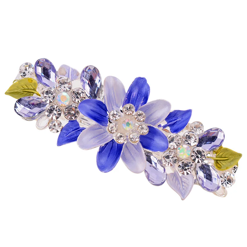 EASYA Fashion Exquisite Crystal Flower Hairpin Enamel Barrettes Girls Hair Accessories Headwear Jewelry For Women Girls