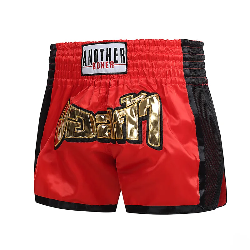 Black Net MuayThai Pants Fighting Martial Arts Trousers Women Men Kids Sanda Boxing Shorts MMA Training Competition Game Clothes