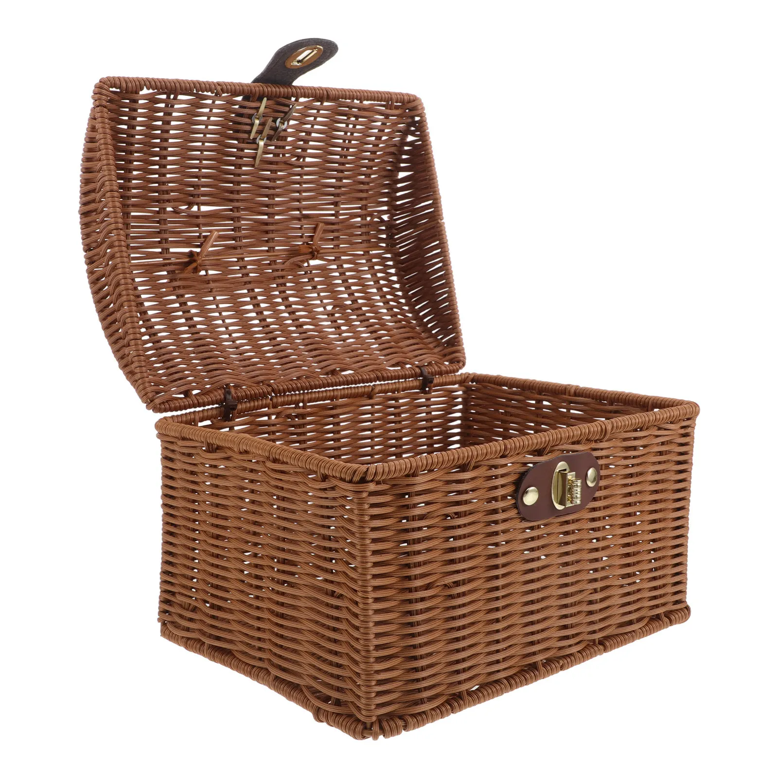 Mini Woven Mahjong Case – Portable Vintage Storage Basket for Travel, Game & Dollhouse Organizer (20x15.5x15cm)