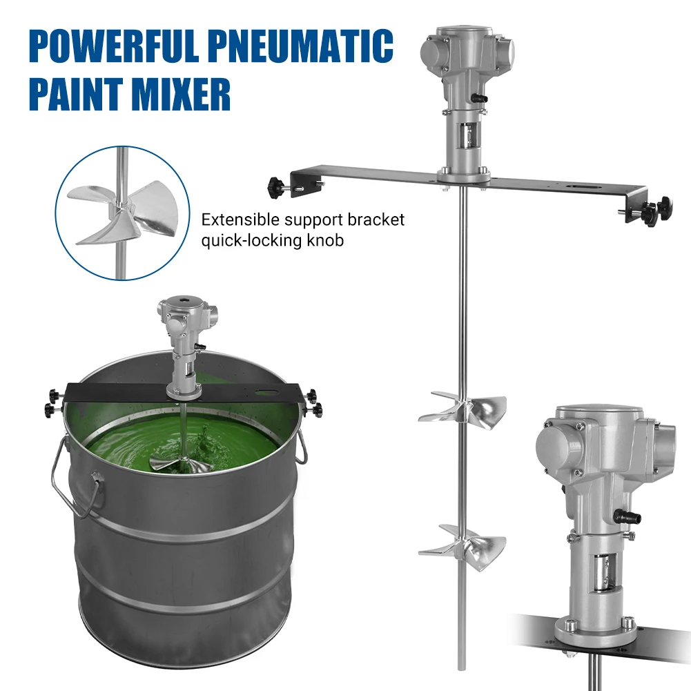 

Пневматический миксер для краски на 50 галлонов с подвесной подставкой, регулируемый, для бочек и ведер, для чернил, химикатов, клеев