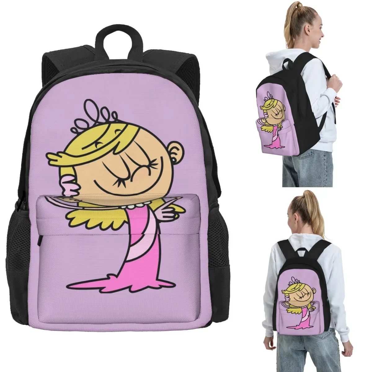 Happy Lola Loud The Loud House Backpack Hot Sale Daypack Large Capacity Kids BookBag School Bag Shoulder Bags for Men Women