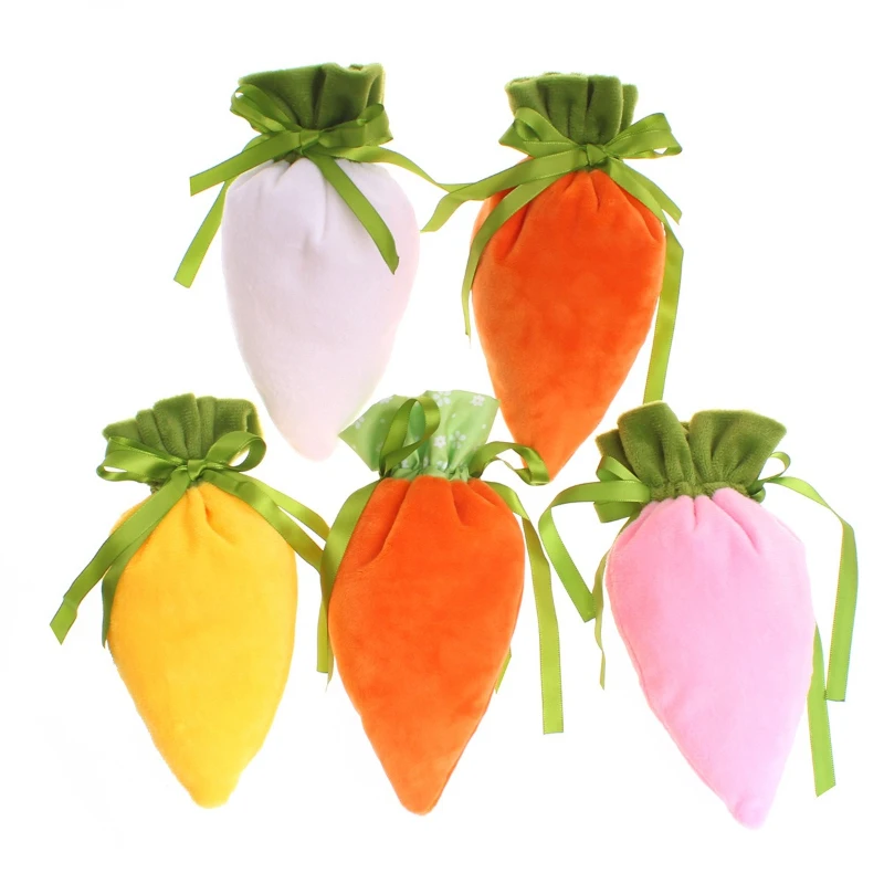 Bolsas de Regalo con Cordón de Zanahoria de Pascua, Lindas Bolsas de Tela para Dulces, Bolsa Portátil de Gran Capacidad para Envolver Golosinas de Fiesta de Pascua, Festividades