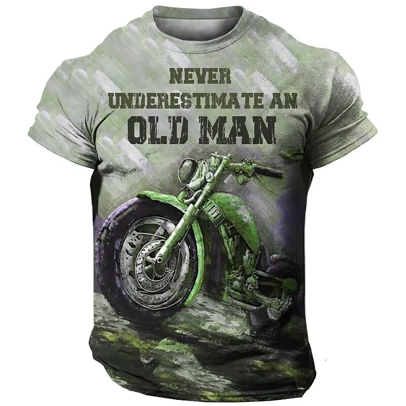 The Rock Men Style T-shirts Motorcyle Graphic Short Sleeve Big Size S-4XL Men T shirt Vintage Fashion High Quailty Casual  Wear