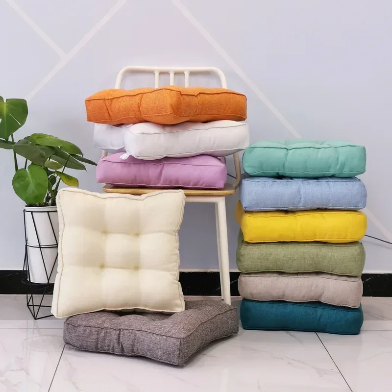 1PC Cotton Linen Fabric Floor Cushion Home Futon Tatami Mat Large Square Cushion Thickened Soft Square Office Chair Cushion