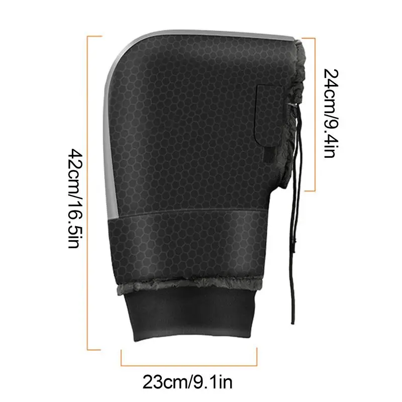 Winter Motorcycle Handlebar Gloves Waterproof  Windproof Fleece Liner Warm Motorbike Scooter Handle Cover Gloves Hand Protector