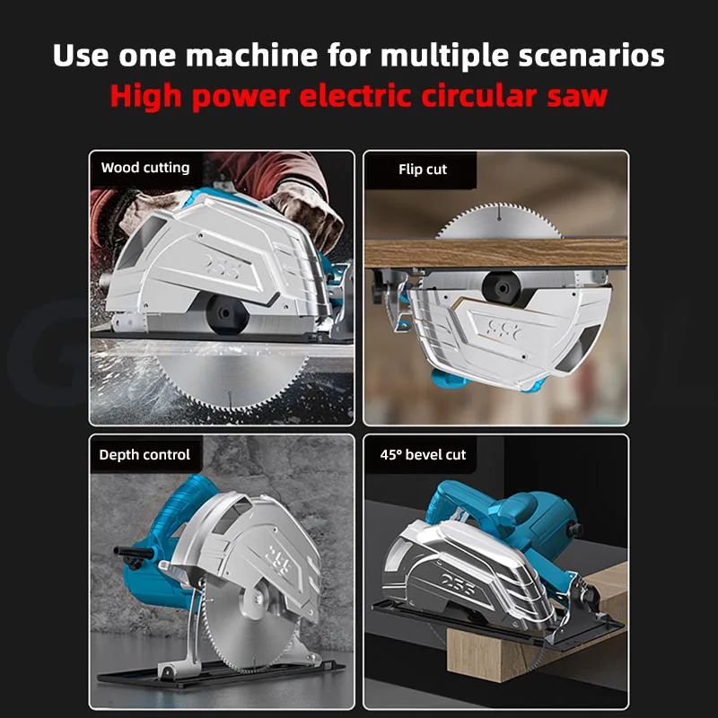 Imagem -04 - Serra Circular Elétrica do Woodworking Máquina de Corte Handheld Serra Diesel Multifuncional Ferramenta de Corte do Disco do Desktop 7