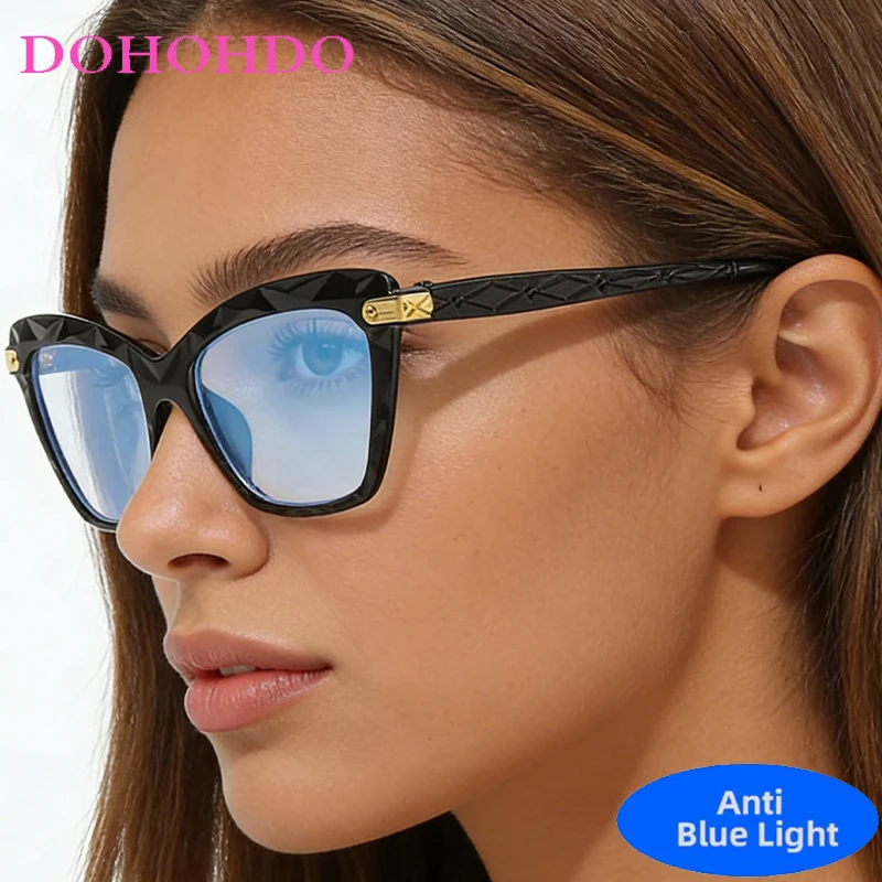 

Fashion Y2K Cut Edge Cat Eye Design Anti-Blue Light Women's Glasses Men Luxury Brand Reading Optical Protection Spectacle Gafas