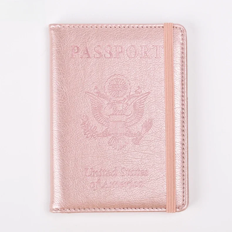 Porte-passeport en PU avec sangle, couverture de passeport RFID, portefeuille de voyage multifonction, porte-carte d'identité et carte de crédit, accessoires de voyage