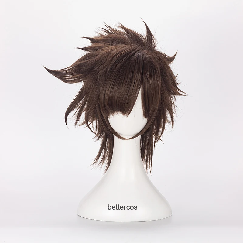 JoJo's Bizarre Adventure Joseph Joestar Cosplay Wig Brown Short Heat Resistant Synthetic Hair Wig + Wig Cap