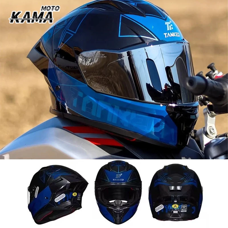 Motorcycle Helmet Men and Women Motorcycle Full Helmet Riding Competition Bluetooth Slot DOT Certification Casco Moto Casque