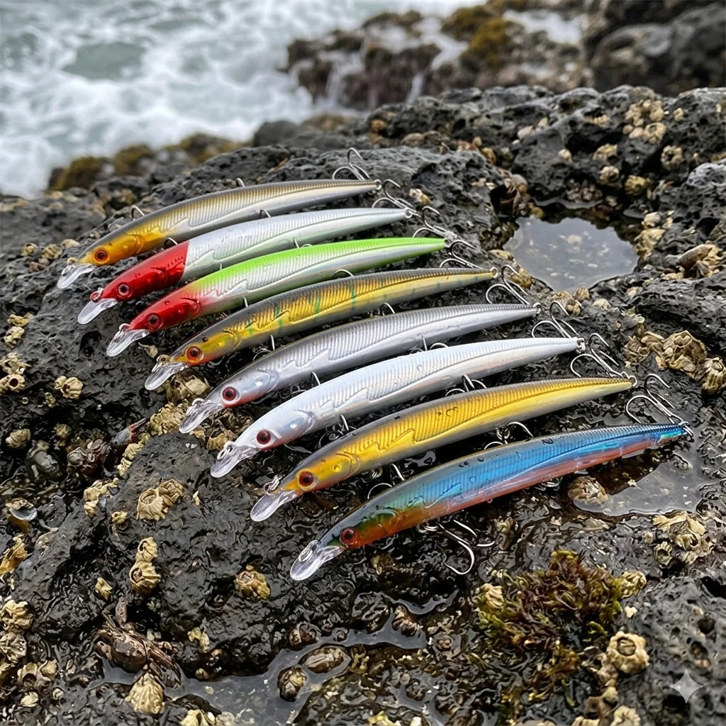 

Набор из 8 длинных воблеров-минноу для дальнего заброса, 13.3см, 13.4г, суспендеры-джеркбейты, острые лепестки 6-го типа # Искусственные жесткие приманки с крючками для морского окуня, щуки, судака