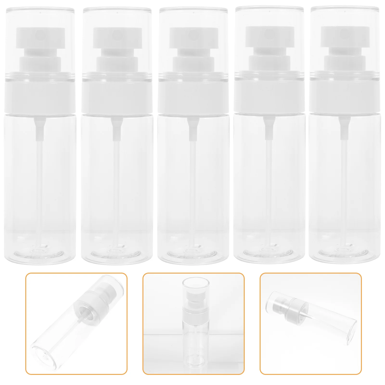 

5pcs Spray Bottle Set Fine Mist Refillable Plastic Travel Size Containers For Essential Oils Face Hair Sprayer