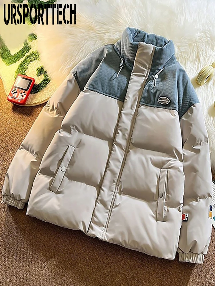 Jacken Männer Winter Outdoor Windjacke Casual Männer Winter Männlichen Jacke Mantel Übergroßen Patchwork Dicke Unten Puffer Jacken Mantel